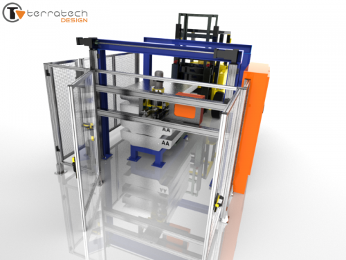 Raw material automated marking cell